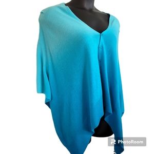 Cruise‎ club knit wrap wrap shawl blue cream set 2